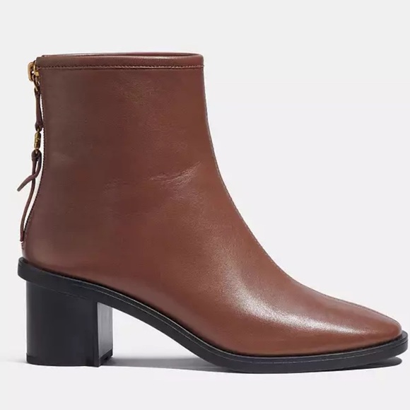 Coach Leather Ankle Booties Gabi Saddle Sz 6B NEW - Picture 2 of 8